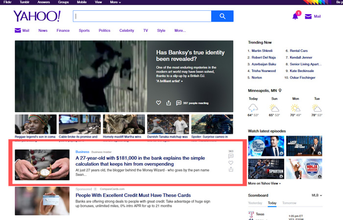 front page yahoo