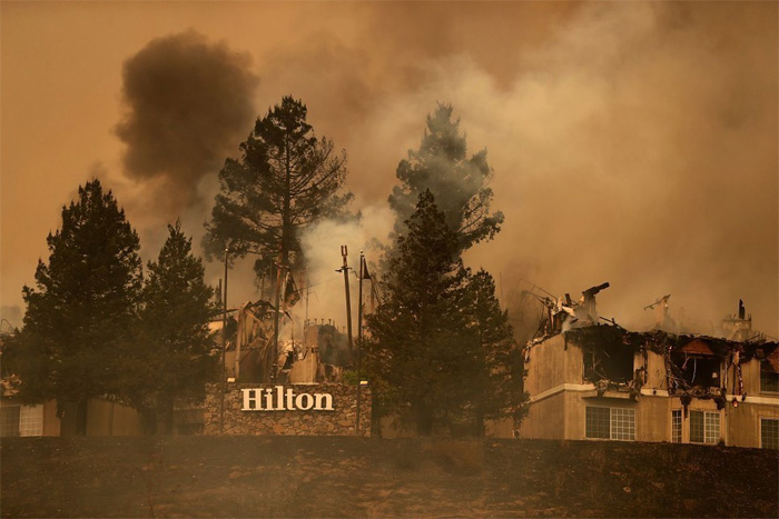 hilton sonoma burned