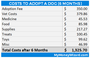 monthly cost of a dog