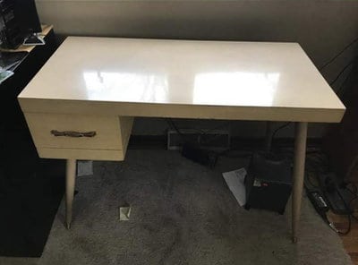 refurbishing desk before