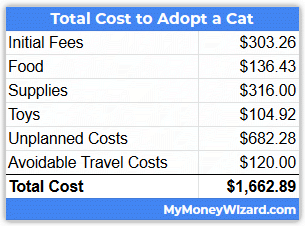 How much does it cost to adopt a cat? I tracked every expense for 6