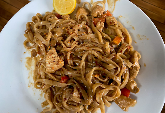 spicy pad thai noodles