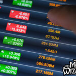 Stock market showing financial data on tablet computer