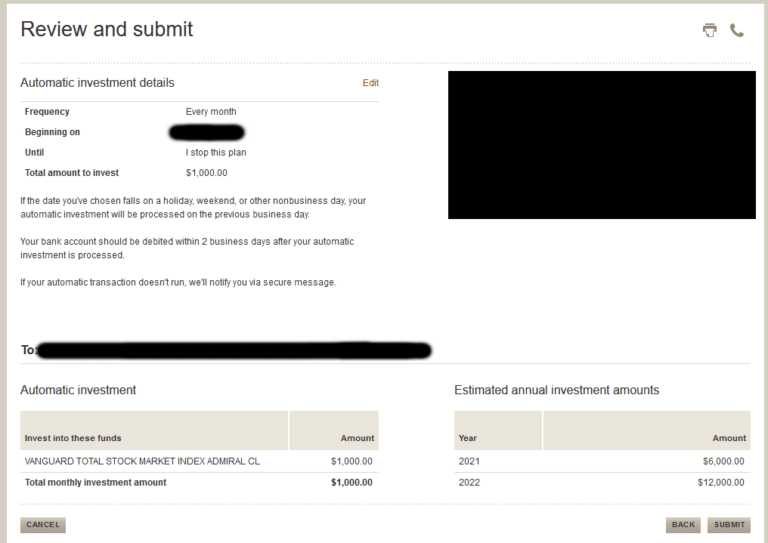 How to easily set up automatic investments at Vanguard (3 minutes or less!) My Money Wizard